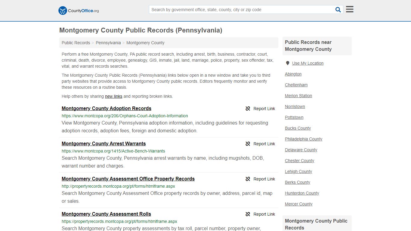 Public Records - Montgomery County, PA (Business, Criminal ...